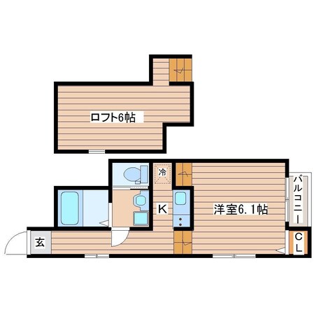 東北福祉大前駅 徒歩9分 1階の物件間取画像